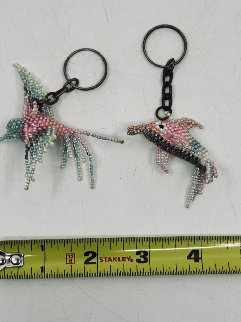 Huichol Beaded Hummingbird Keychains - Set of 2 - Picture 3 of 4